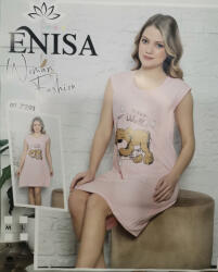 ENISA Camasa de noapte din bumbac roz cu ursulet