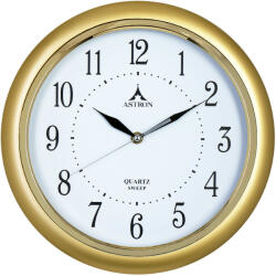 ASTRON falióra, quartz, arany színű műanyag tok, fehér színű arab számos számlap, sweep (3544-9)
