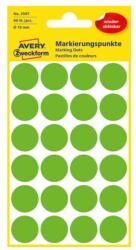 AVERY Etikett AVERY 3597 öntapadó jelölőpont zöld 18mm 96 jelölőpont/csomag (3597) - forpami