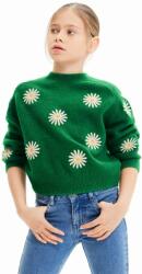 Desigual gyerek gyapjúkeverékből készült pulóver zöld - zöld 116