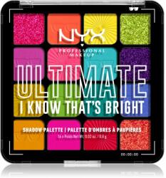 NYX Cosmetics Ultimate Shadow Palette szemhéjfesték árnyalat I Know That's Bright 16 db