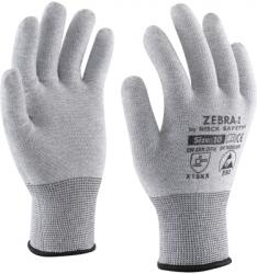 ROCK SAFETY Manusi ESD din poliester cu fibra de carbon, neimersate, marime: 09, Gri, Rock Safety Zebra-2 ZEBRA-2/09