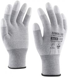 ROCK SAFETY Manusi ESD din poliester din fibra de carbon cu varfurile degetelor imersate in PU, versiune economica, marime: 09, Gri, Rock Safety Zebra-1-Eco ZEBRA-1-ECO/09