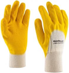 ROCK SAFETY Manusi din bumbac imersate in latex, marime: 10.5, Alb murdar / Galben, Mantella-1, Rock Safety MANTELLA-1