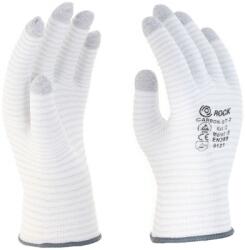 ROCK SAFETY Manusi ESD din poliester cu dungi de carbon, neimersata , marime: 10, Gri, Rock Safety Carbon-St-2 CARBON-ST-2/10
