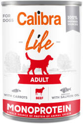 Calibra Calibra Dog Life Adult 6 x 400 g - Vită cu morcovi