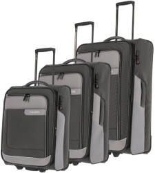 Travelite Viia antracit 2 kerekű 3 részes bőrönd szett (92800-04)
