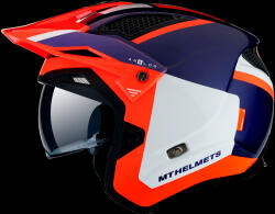 MT Helmets MT District SV Analog D27 nyitott trial bukósisak kék-fehér-fluo narancssárga