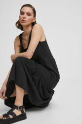 MEDICINE rochie din bumbac culoarea negru, midi, evazati ZPYX-SUDC05_99X