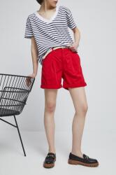 Medicine pantaloni scurti femei, culoarea rosu, neted, medium waist ZPYX-SZD071_33X