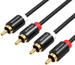 Vention Cable Audio 2xRCA male to 2xRCA male Vention VAB-R06-B200 2m (black) (VAB-R06-B200) - mi-one