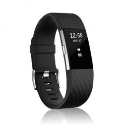 BSTRAP Silicone Diamond (Large) szíj Fitbit Charge 2, black (SFI002C01)