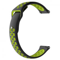 BSTRAP Silicone Sport szíj Samsung Galaxy Watch Active 2 40/44mm, black/green (SXI001C0102)