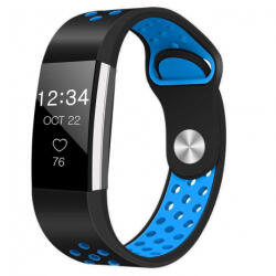 BSTRAP Silicone Sport (Small) szíj Fitbit Charge 2, black/blue (SFI003C05)