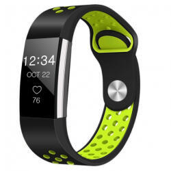 BSTRAP Silicone Sport (Small) szíj Fitbit Charge 2, black/green (SFI003C06)