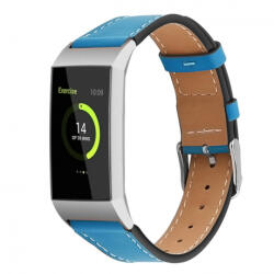 BSTRAP Leather Italy (Small) szíj Fitbit Charge 3 / 4, blue (SFI006C05)