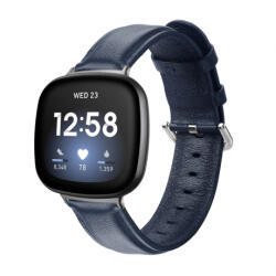 BSTRAP Leather Lux szíj Fitbit Versa 3, navy blue (SFI012C04)