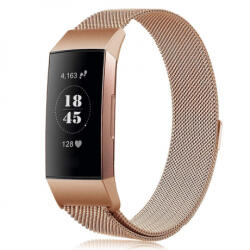 BSTRAP Milanese (Small) szíj Fitbit Charge 3 / 4, rose gold (SFI005C07)