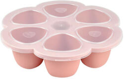 Beaba Recipient ermetic silicon multiportii 6x90 ml Beaba Old Pink (B912595) - drool Set pentru masa bebelusi