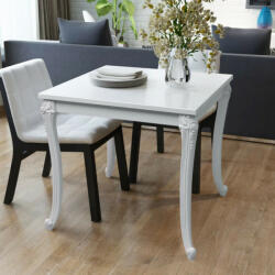 vidaXL Fényes 80x80x76 cm-es fehér étkező asztal (243382) - balena