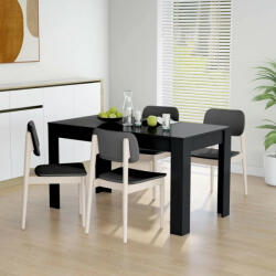 vidaXL fekete forgácslap étkezőasztal 140 x 74, 5 x 76 cm (804203) - balena