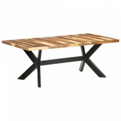 vidaXL tömör fa étkezőasztal mézszínű felülettel 200 x 100 x 75 cm (321549) - balena