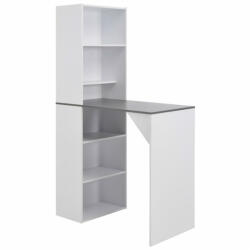 vidaXL fehér bárasztal szekrénnyel 115 x 59 x 200 cm (280231)