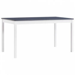 vidaXL fehér és szürke fenyőfa étkezőasztal 140 x 70 x 73 cm (283400) - balena