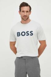 Boss Orange BOSS pamut póló BOSS CASUAL szürke, férfi, nyomott mintás - szürke M
