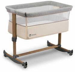 Lionelo - Patut co-sleeper Leonie Cu sistem de leganare, Cu setare unghiulara, Reglabil in 5 pozitii pe inaltime, Conform cu standardele europeane de securitate EN1130 si EN16890, Beige Sand (LO-LEONIE_BEIGE_