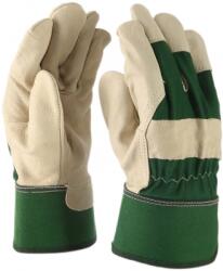 ROCK SAFETY Manusi din piele sintetica, marime: 10.5, Alb murdar / Verde, Rock Safety 1015N-SZ
