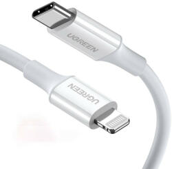 UGREEN US171 USB-C-Lightning kábel, 3A, 0, 25 m (fehér)