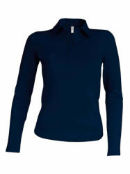 Kariban Női galléros póló Kariban KA244 Ladies' Long-Sleeved polo Shirt -XL, Navy