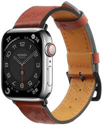 Hurtel Szíj Bőr Bőr szíj Apple Watch Ultra, SE, 8, 7, 6, 5, 4, 3, 2, 1 (49, 45, 44, 42 mm) karkötőhöz, piros