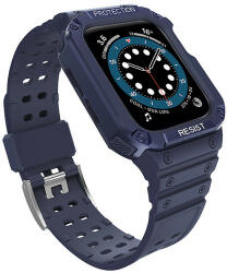 Hurtel Védőszíjszíj tokkal Apple Watch 7 / SE (41/40 / 38 mm) tok, páncélozott óraburkolat, kék