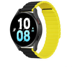 Dux Ducis Univerzális mágneses Samsung Galaxy Watch 3 45 mm / S3 / Huawei Watch Ultimate / GT3 SE 46 mm Dux Ducis szíj (22 mm-es LD verzió) - fekete / sárga