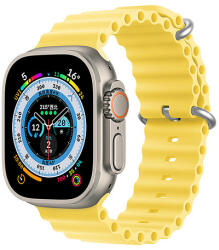 Dux Ducis óraszíj Apple Watch 8/7/6/5/4/3/2/SE-hez (45/44/42 mm) szilikon, sárga (OceanWave verzió)