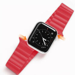 Dux Ducis mágneses szíj Apple Watch Ultra mágneses karkötő csuklópánt piros (láncos változat)