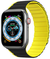 Dux Ducis Mágneses Apple Watch Ultra, SE, 8, 7, 6, 5, 4, 3, 2, 1 (49, 45, 44, 42 mm) Dux Ducis szíj (LD verzió) - fekete/sárga