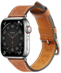 Hurtel Szíj bőr Bőr szíj Apple Watch Ultra, SE, 8, 7, 6, 5, 4, 3, 2, 1 (49, 45, 44, 42 mm) karkötő barna