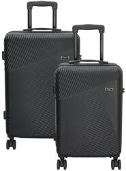 Dugros Marbella fekete 4 kerekű 2 részes bőrönd szett (20854001-S-M-szett)