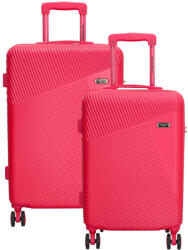 Dugros Marbella rózsaszín 4 kerekű 2 részes bőrönd szett (20854011-S-M-szett)