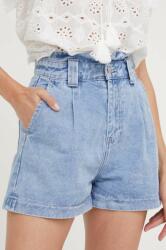 Answear Lab pantaloni scurti jeans femei, neted, high waist BMYX-SZD02B_55X