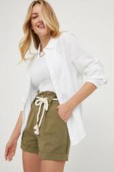 Answear Lab pantaloni scurti femei, culoarea verde, neted, high waist BMYX-SZD029_77X