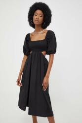 ANSWEAR rochie din bumbac culoarea negru, mini, evazati BBYX-SUD0SK_99X