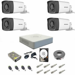 Hikvision Sistem supraveghere audio-video complet, 4 camere 1080P Hikvision TurboHD ir 40m