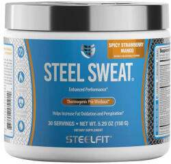 SteelFit Steel Sweat - Zsírégető Italpor Kardió Edzéshez (150 g, Spicy Strawberry Mango)