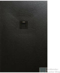 AREZZO design SOLIDSoft zuhanytálca 170x70 cm, FEKETE, színazonos lefolyóval (2 doboz) AR-70170B (AR-70170B)