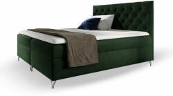 Wilsondo GULIETTE ágyneműtartós kárpitozott boxspring ágy matracokkal - zöld Méret: 200x200