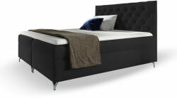 Wilsondo GULIETTE ágyneműtartós kárpitozott boxspring ágy matracokkal - fekete Méret: 200x200